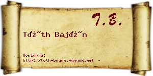 Tóth Baján névjegykártya